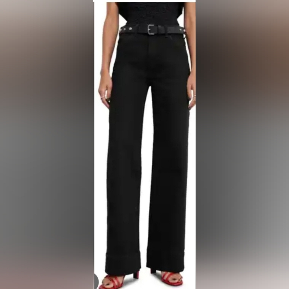 & Other Stories High Waist Flare Jeans Women's Size Eur 38 Color Black